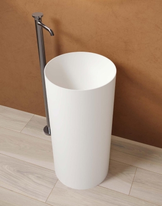 Lavabo Freestanding Circolare Zenon Sunshine Glaciar White fronte